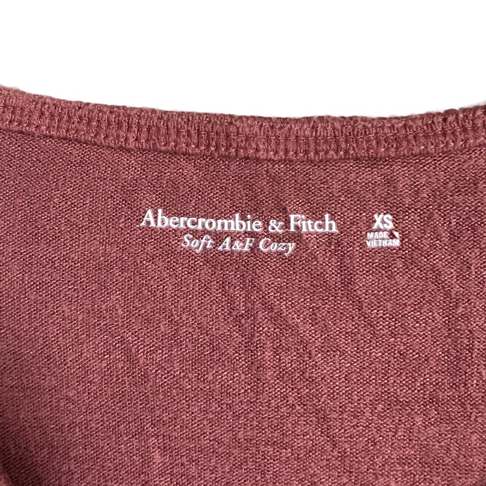 ABERCROMBIE & FITCH BURNT ORANGE SOFT LONG SLEEVE V NECK TIE FRONT BODYSUIT - Picture 5 of 10